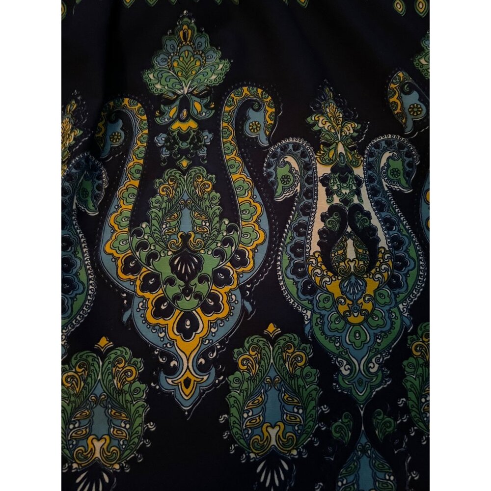 Westbound Womens XL Boho Embroidered V-Neck Pullover Blouse  Navy/Green Sequins - Picture 7 of 15